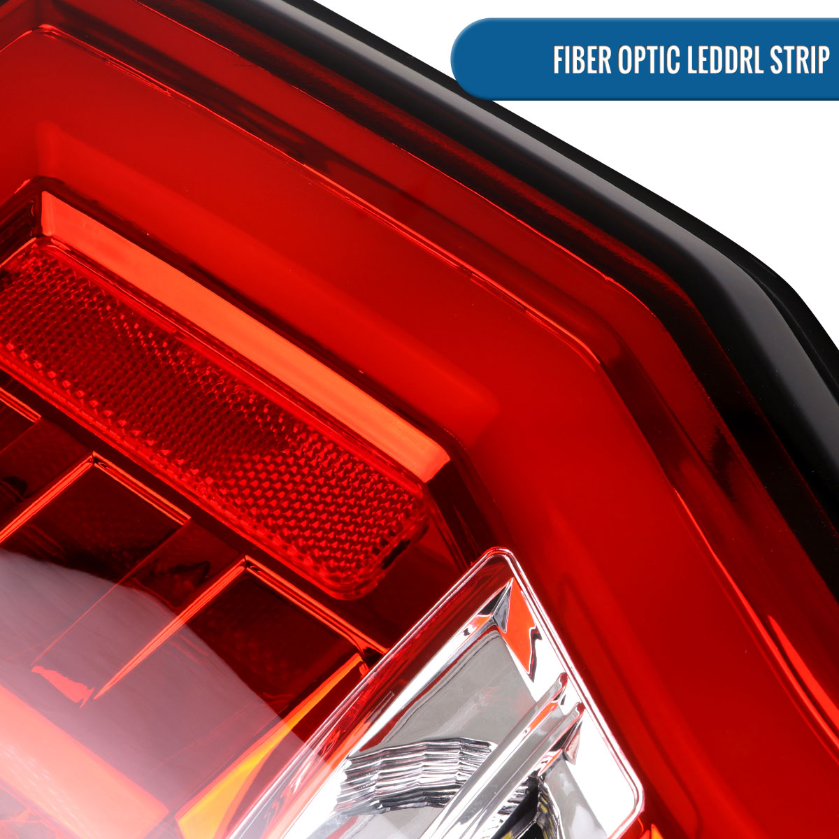 Ronnin - Fits 2017-2019 Ford F250 F350 F450 F550 Super Duty Upgraded Full LED Tail Lights Integrated Brake + Turn Signal Assembly Pair | Red