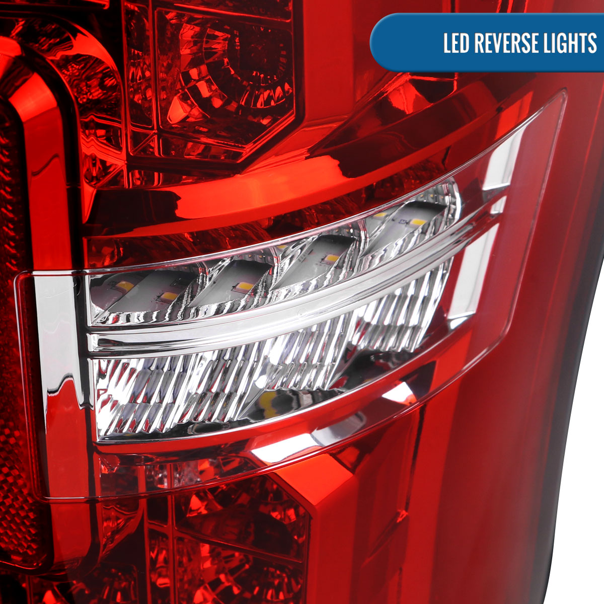 Ronnin - Fits 2017-2019 Ford F250 F350 F450 F550 Super Duty Upgraded Full LED Tail Lights Integrated Brake + Turn Signal Assembly Pair | Red