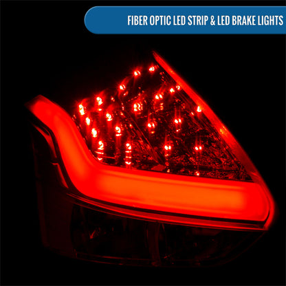 Ronnin - Fits 2012-2014 Ford Focus Hatchback US Spec Upgraded Replacement LED Tail Lights Assembly Pair | Red