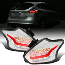 Ronnin - Fits 2015-2018 Ford Focus Hatchback US Spec Upgraded Full LED Tail Lights Assembly Pair | Chrome