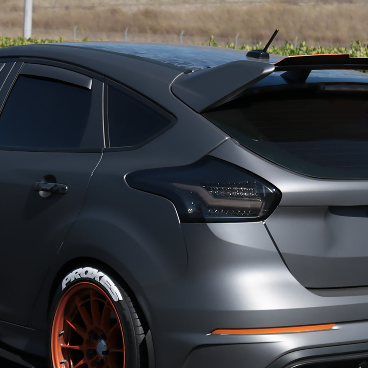 Ronnin - Fits 2015-2018 Ford Focus Hatchback US Spec Upgraded Full LED Tail Lights Assembly Pair | Smoked