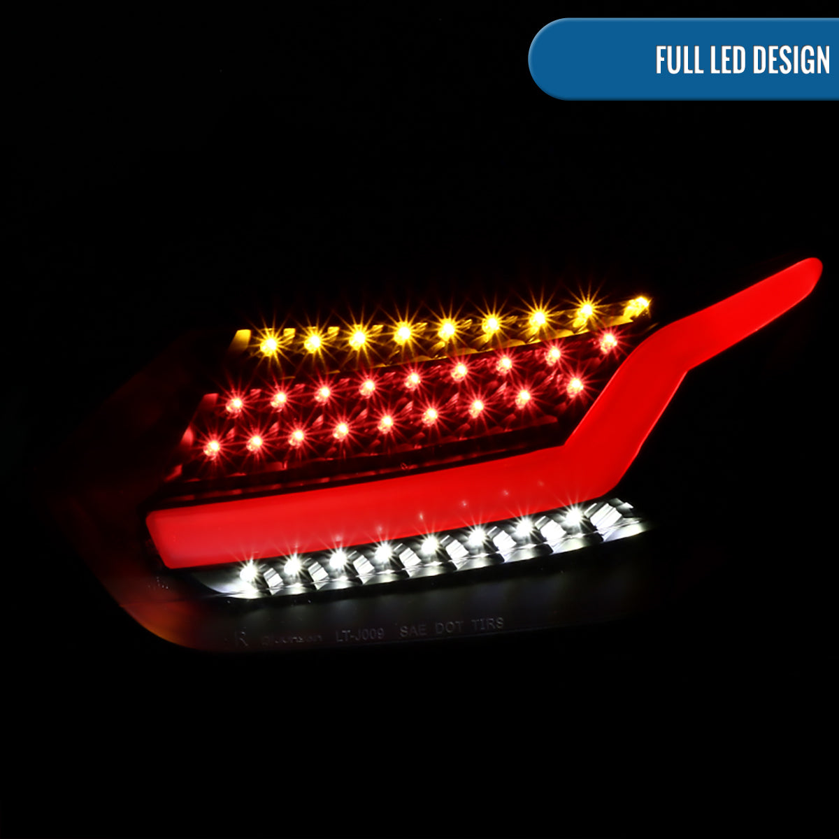 Ronnin - Fits 2015-2018 Ford Focus Hatchback US Spec Upgraded Full LED Tail Lights Assembly Pair | Black