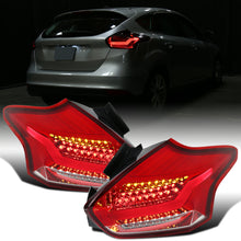 Ronnin - Fits 2015-2018 Ford Focus Hatchback US Spec Upgraded Full LED Tail Lights Assembly Pair | Red