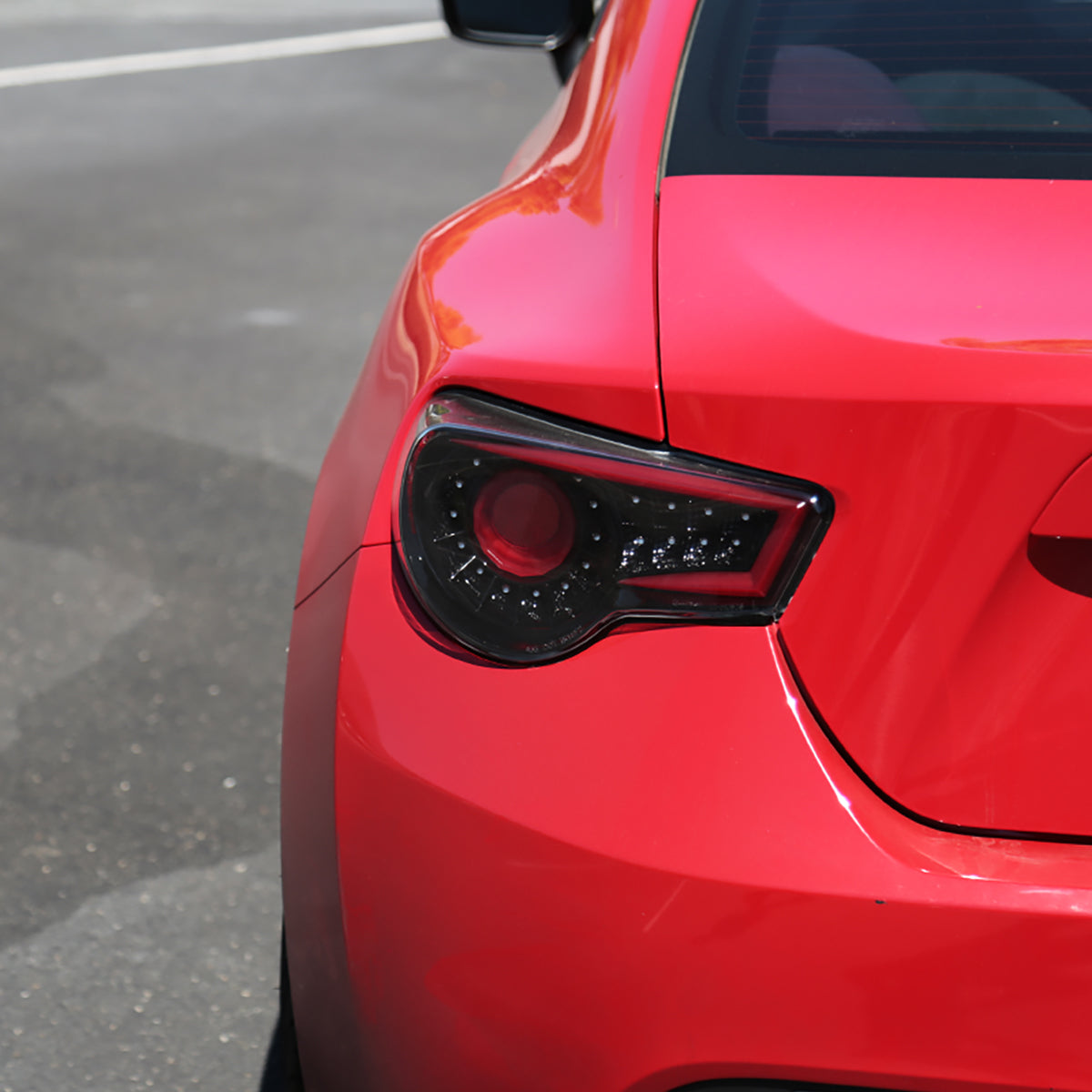 Ronnin - Compatible con Scion FR-S 2013-2016 Subaru BRZ | Luces Traseras LED Completas con Tubo de Fibra Óptica | Par | Negro Brillante