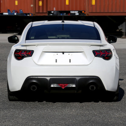 Ronnin - Se adapta a Scion FR-S 2013-2016 Subaru BRZ Luces traseras con tubo LED en forma de Y y direccionales secuenciales | Negro brillante