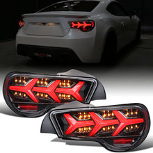Ronnin - Se adapta a Scion FR-S 2013-2016 Subaru BRZ Luces traseras con tubo LED en forma de Y y direccionales secuenciales | Negro brillante