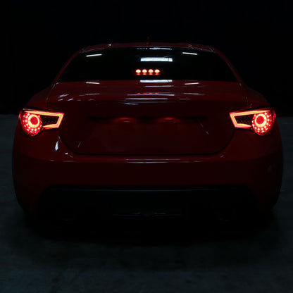 Ronnin - Se adapta a Scion FR-S Subaru BRZ 2013-2016 Luces traseras LED completas con intermitentes secuenciales par | Negro Brillante