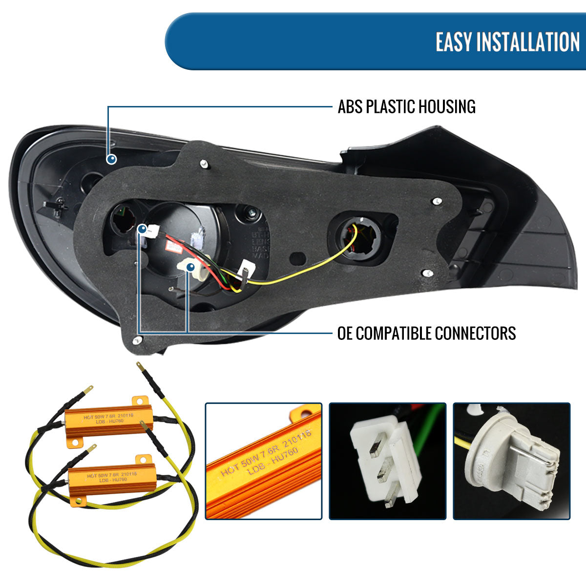 Ronnin - Se adapta a Scion FR-S Subaru BRZ 2013-2016 Luces traseras LED completas con intermitentes secuenciales par | Negro Brillante