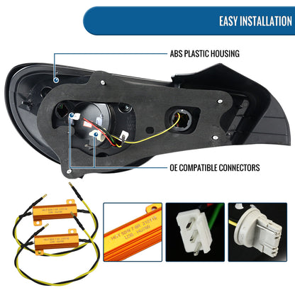 Ronnin - Se adapta a Scion FR-S Subaru BRZ 2013-2016 Luces traseras LED completas con intermitentes secuenciales par | Negro Brillante