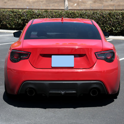 Ronnin - Se adapta a Scion FR-S Subaru BRZ 2013-2016 Luces traseras LED completas con intermitentes secuenciales par | Negro Brillante
