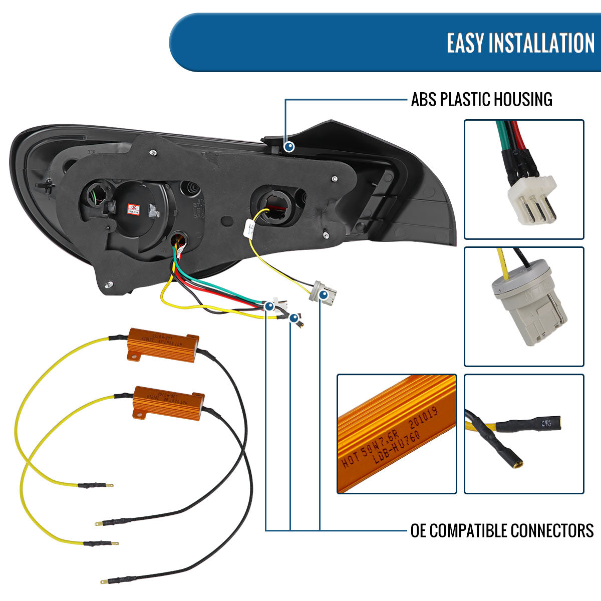 Ronnin - Compatible con Scion FR-S Subaru BRZ 2013-2016 Par de luces traseras con tubo de circulación en forma de Y LED completo y direccionales secuenciales | Ahumado
