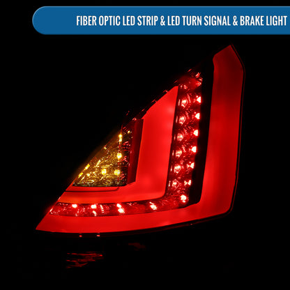 Ronnin - Compatible con Ford Fiesta Hatchback (especificaciones de EE. UU.) 2011-2013, par de conjunto de luces traseras LED completas mejoradas de reemplazo | Ahumado
