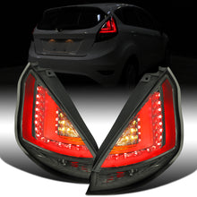 2011-2013 Ford Fiesta US Spec Hatchback Full LED Tail Lights Assembly Upgraded Replacement Pair | Smoke