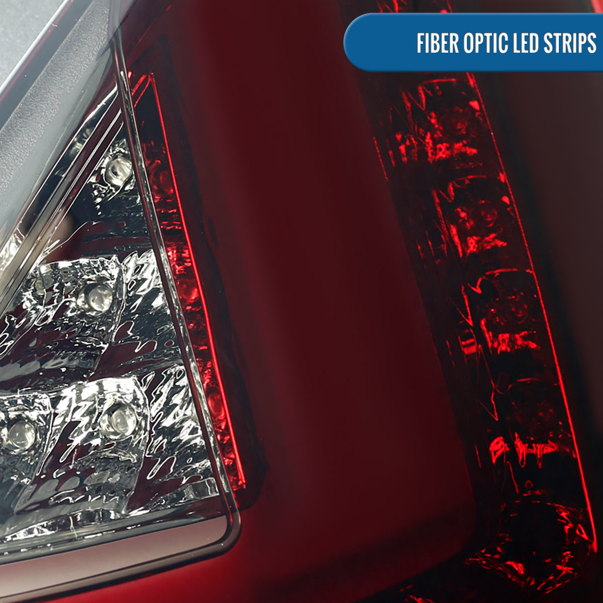Ronnin - Se adapta a la Ford Fiesta 2011-2013 Hatchback US Spec Luces traseras LED completas Ensamblaje de reemplazo mejorado Par | Rojo Ahumado
