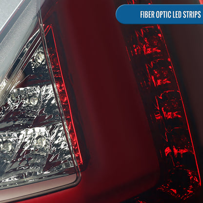 Ronnin - Se adapta a la Ford Fiesta 2011-2013 Hatchback US Spec Luces traseras LED completas Ensamblaje de reemplazo mejorado Par | Rojo Ahumado