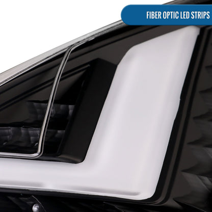 Ronnin - Se adapta a Ford Fiesta EE. UU. Hatchback 2014-2019 Montaje de luces traseras LED de repuesto mejorado, par | Negro