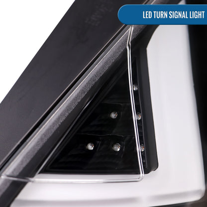 Ronnin - Se adapta a Ford Fiesta EE. UU. Hatchback 2014-2019 Montaje de luces traseras LED de repuesto mejorado, par | Negro