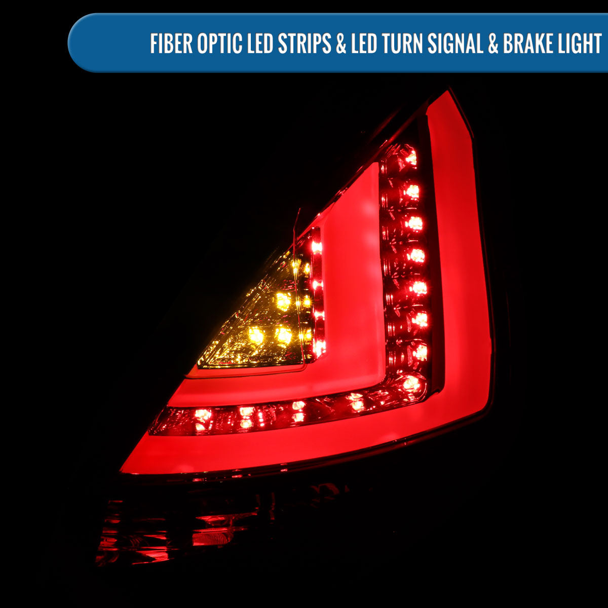 Ronnin - Luces traseras LED de repuesto para Ford Fiesta US Spec Hatchback 2014-2019, par | Ahumado rojo