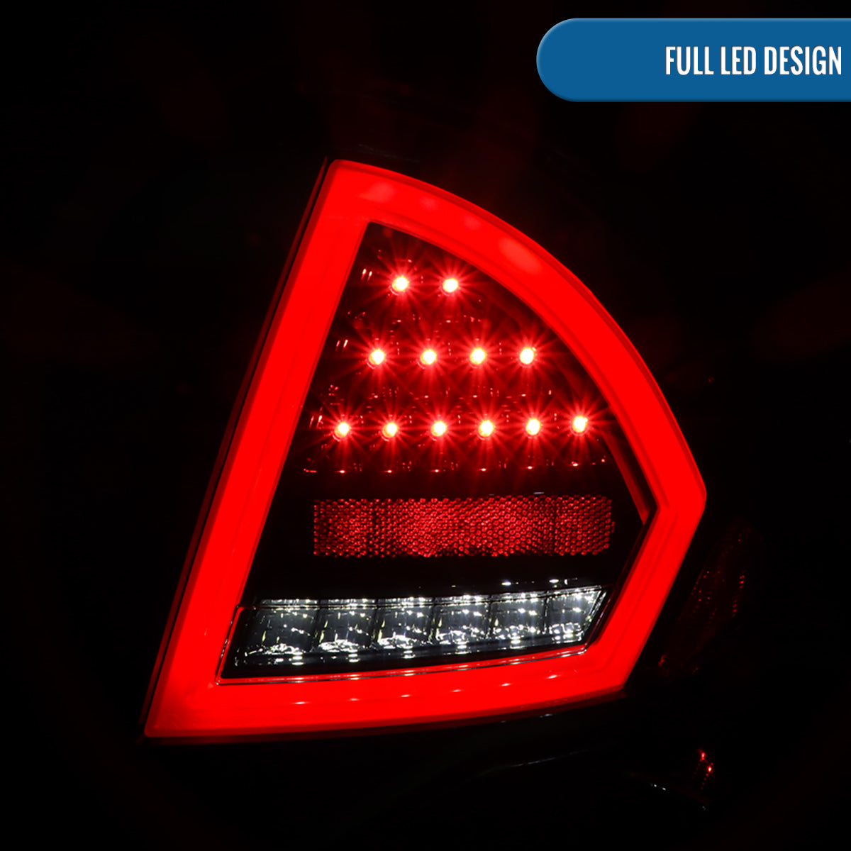 Ronnin - Se adapta a Ford Fusion 2010-2012 Juego de luces traseras LED completas de ensamblaje mejorado | Negro Brillante