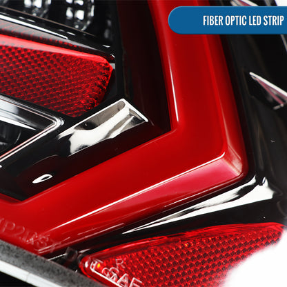 Ronnin - Se adapta a Ford Fusion 2010-2012 Juego de luces traseras LED completas de ensamblaje mejorado | Negro Brillante