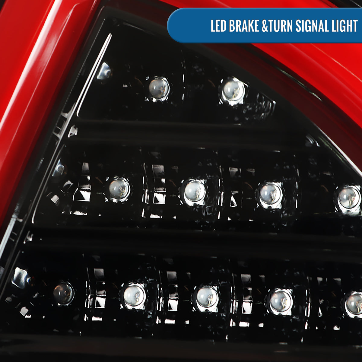 Ronnin - Se adapta a Ford Fusion 2010-2012 Juego de luces traseras LED completas de ensamblaje mejorado | Negro Brillante