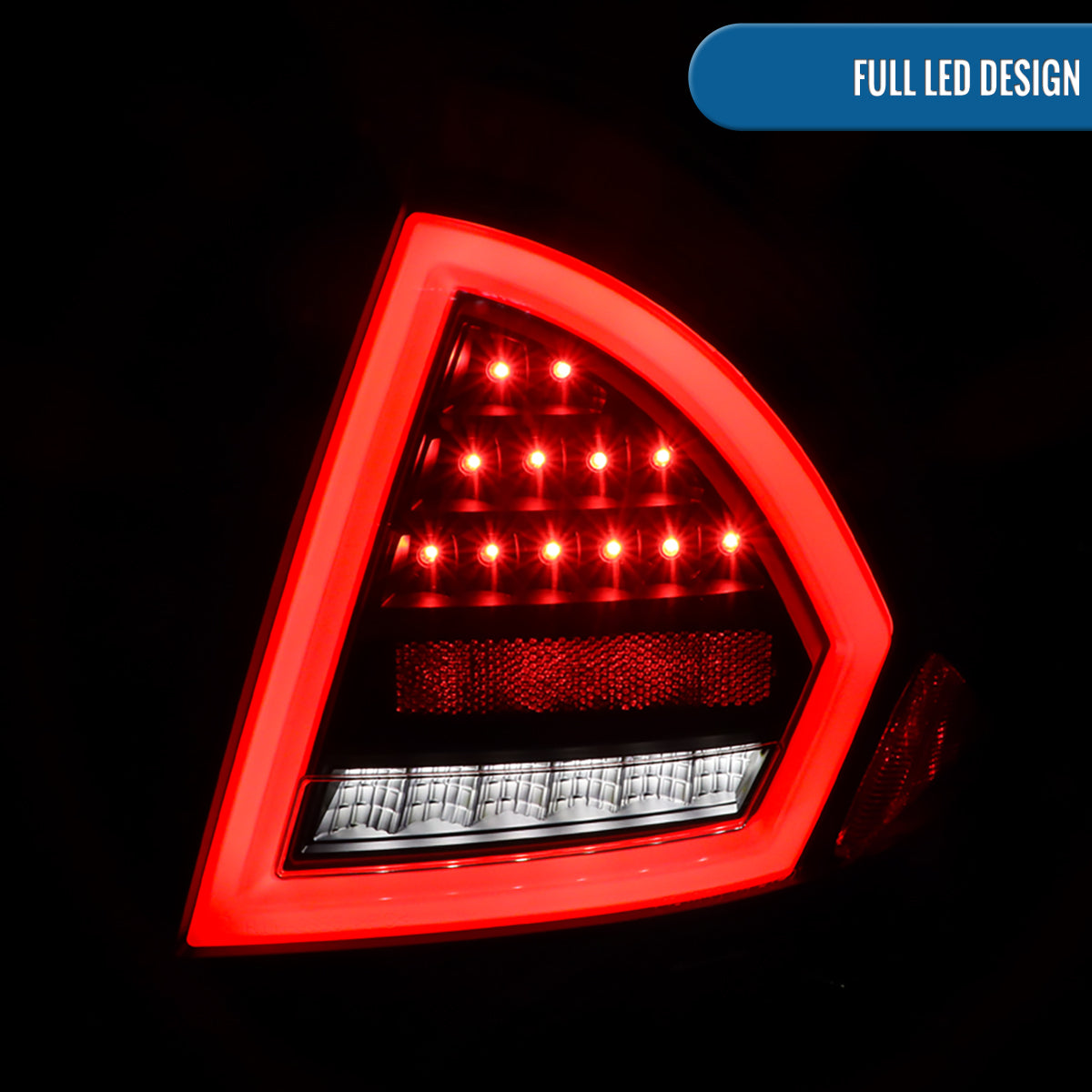 2010-2012 Ford Fusion Upgrade Assembly Full LED Tail Lights Pair | Black