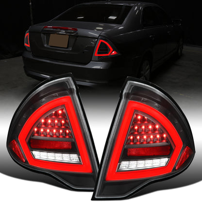 2010-2012 Ford Fusion Upgrade Assembly Full LED Tail Lights Pair | Black
