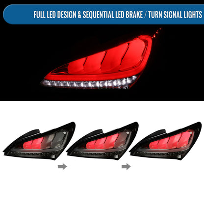 Ronnin - Se adapta a Hyundai Genesis 2010-2016 Mejora LED completo reemplazo direccionales secuenciales conjunto de luces traseras par | Ahumado