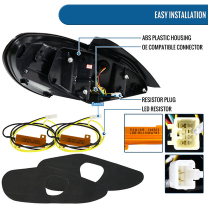 Ronnin - Se adapta a Hyundai Genesis 2010-2016 Mejora LED completo reemplazo direccionales secuenciales conjunto de luces traseras par | Ahumado