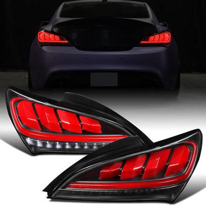 Ronnin - Compatible con Hyundai Genesis 2010-2016, mejora, reemplazo LED completo, luces traseras secuenciales, par | Negro