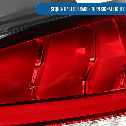 Ronnin - Compatible con Hyundai Genesis 2010-2016, mejora de luces traseras LED completas de repuesto, intermitentes secuenciales, par | Rojo