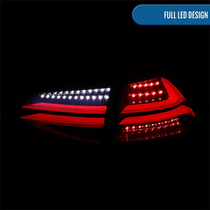 2015-2017 Volkswagen Golf GTI US Spec Upgrade Replacement Full LED Integrated Brake and Turn Signals Tail Lights Assembly Pair | Black Smoke
