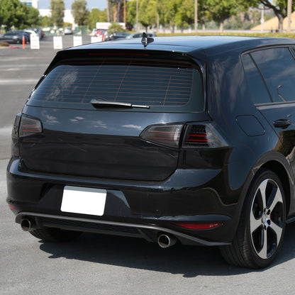 Ronnin - Compatible con Volkswagen Golf GTI 2015-2017 (especificaciones de EE. UU.) Luces traseras completas de repuesto con LED integrados de freno y direccionales, par | Negro brillante