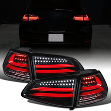 Ronnin - Fits 2015-2017 Volkswagen Golf GTI US Spec Upgrade Replacement Full LED Integrated Brake and Turn Signals Tail Lights Assembly Pair | Gloss Black