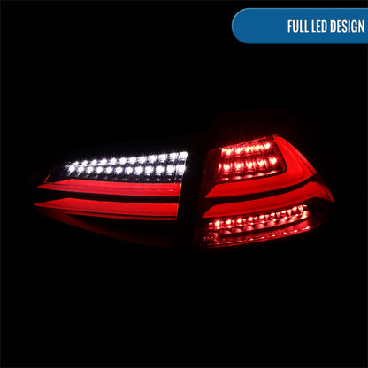 Ronnin - Compatible con Volkswagen Golf GTI versión estadounidense 2015-2017 Mejora de reemplazo Par de conjuntos de luces traseras LED integradas completas de freno y direccionales | Negro