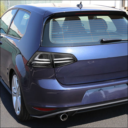 Ronnin - Compatible con Volkswagen Golf GTI versión estadounidense 2015-2017 Mejora de reemplazo Par de conjuntos de luces traseras LED integradas completas de freno y direccionales | Negro