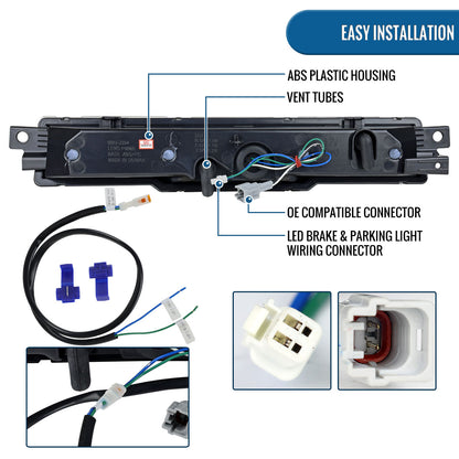 Ronnin - Conjunto de luz de freno LED de repuesto completo para Toyota GR86 y Subaru BRZ 2022-2026, luz de marcha atrás | Negro brillante