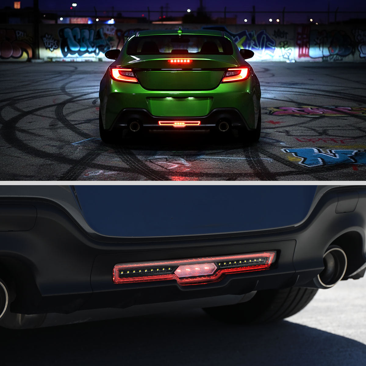 Ronnin - Conjunto de luz de freno LED de repuesto completo para Toyota GR86 y Subaru BRZ 2022-2026, luz de marcha atrás | Negro brillante