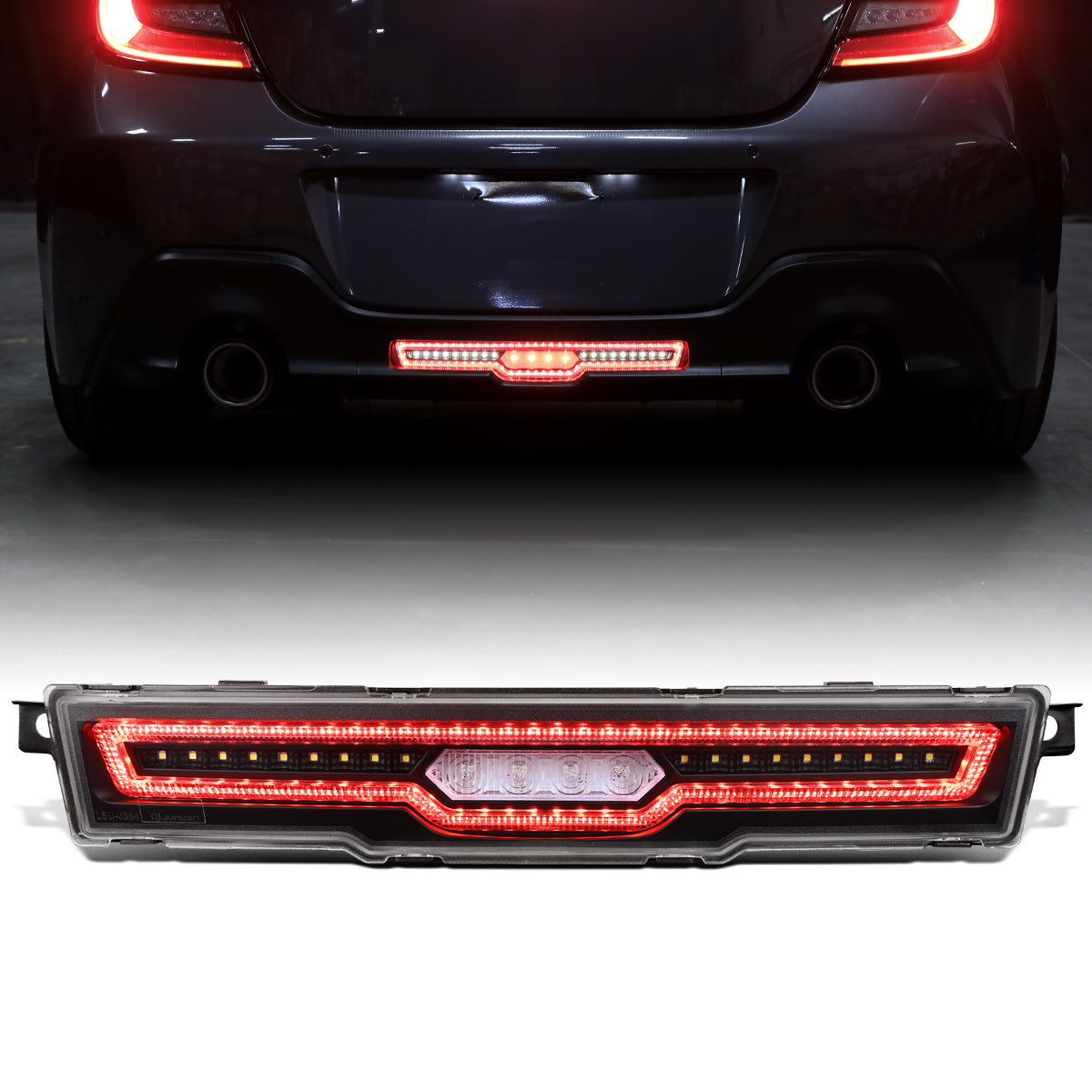 Ronnin - Conjunto de luz de freno trasera y luz de marcha atrás LED completo para Toyota GR86 Subaru BRZ 2022-2026 | Negro