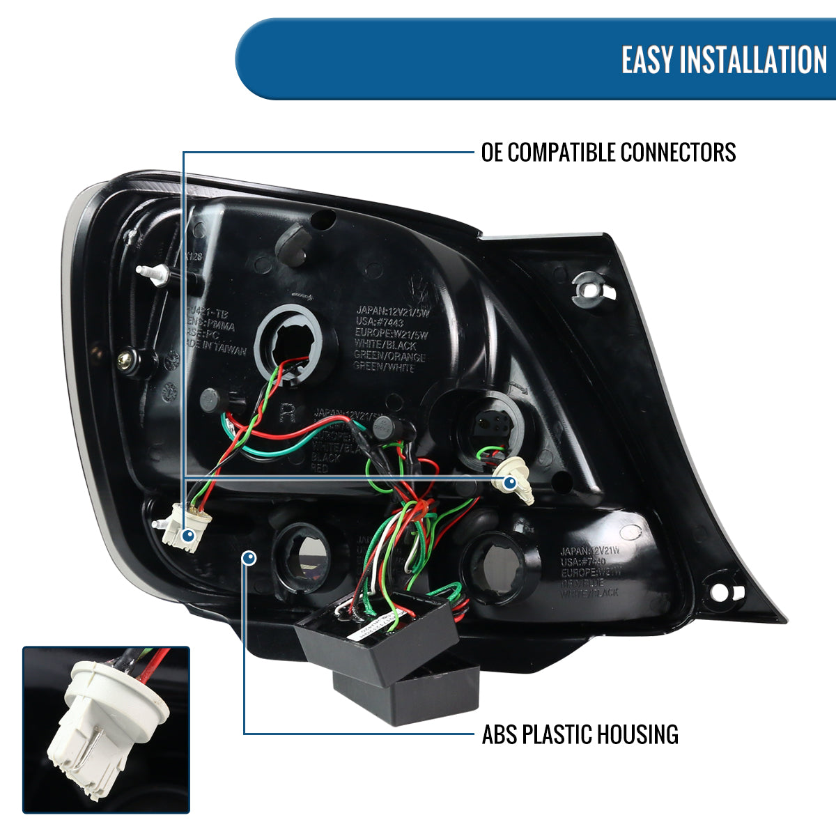 Ronnin - Compatible con Lexus GS300 GS400 GS430 1998-2005 Par de luces traseras LED de repuesto | Ahumado