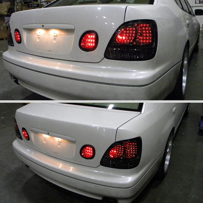 Ronnin - Compatible con Lexus GS300 GS400 GS430 1998-2005 Par de luces traseras LED de repuesto | Ahumado