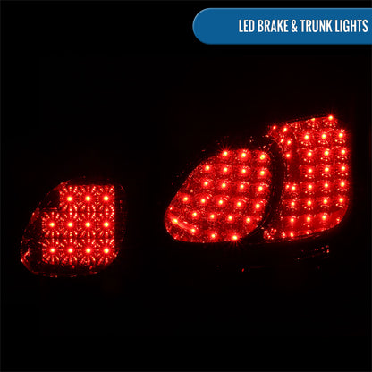 Ronnin - Compatible con Lexus GS300 GS400 GS430 (1998-2005), luces traseras de repuesto, luces de freno LED y luces de maletero, par | Ahumado