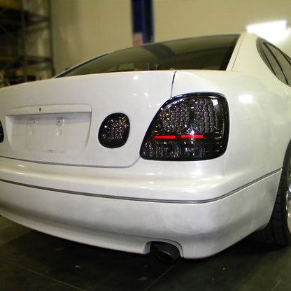 Ronnin - Compatible con Lexus GS300 GS400 GS430 (1998-2005), luces traseras de repuesto, luces de freno LED y luces de maletero, par | Ahumado