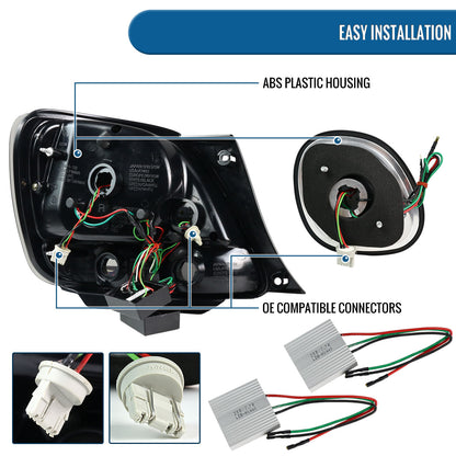 Ronnin - Compatible con Lexus GS300 GS400 GS430 (1998-2005), luces traseras de repuesto, luces de freno LED y luces de maletero, par | Ahumado