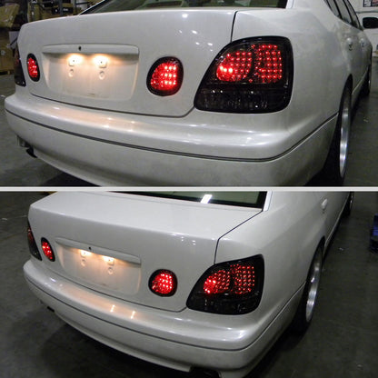 Ronnin - Compatible con Lexus GS300 GS400 GS430 (1998-2005), luces traseras de repuesto, luces de freno LED y luces de maletero, par | Ahumado