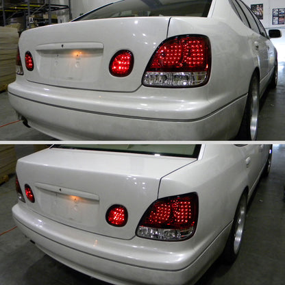 Ronnin - Se adapta a luces traseras de repuesto LED para freno y conjunto de luces de maletero para Lexus GS300 GS400 GS430 de 1998-2005 | Rojo