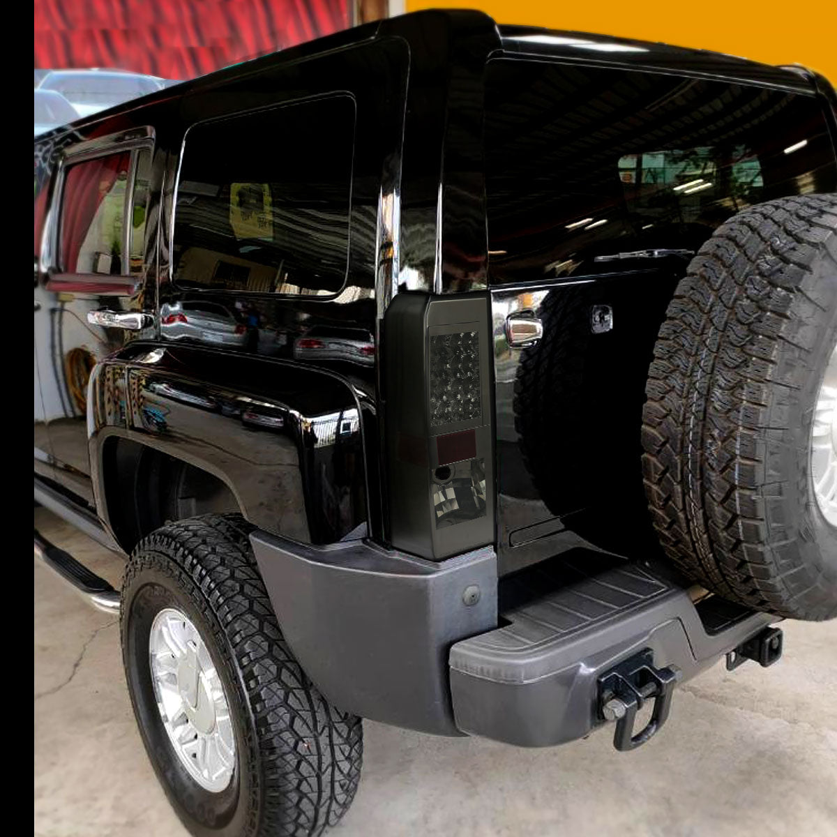 Ronnin - Compatible con Hummer H3 2005-2010 Luces traseras LED integradas de freno e intermitentes, par de luces traseras de repuesto | Ahumado
