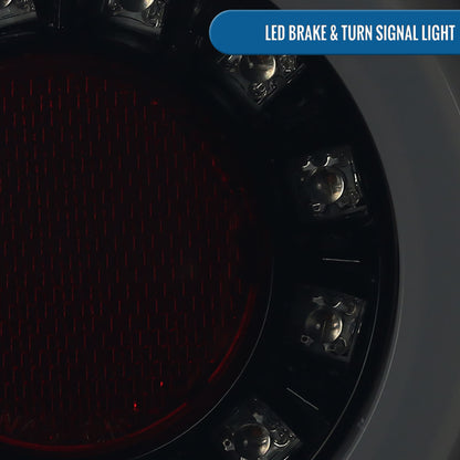 Ronnin - Compatible con Chevy Impala Limited 2006-2016 Par de Conjuntos de Luces Traseras LED de Freno y Direccionales Integradas de Reemplazo Mejorado | Negro Humo