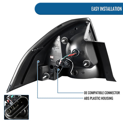 Ronnin - Compatible con Chevy Impala Limited 2006-2016 Par de Conjuntos de Luces Traseras LED de Freno y Direccionales Integradas de Reemplazo Mejorado | Negro Humo