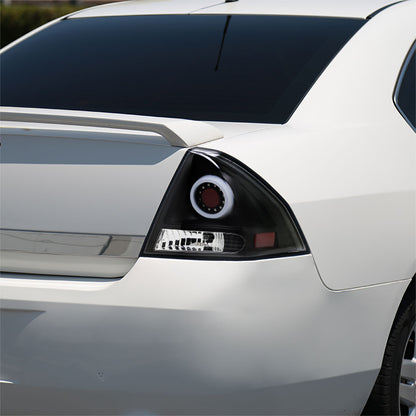 Ronnin - Compatible con Chevrolet Impala Limited 2006-2016 Luces traseras LED de repuesto mejoradas con intermitentes y freno integrados | Par negro